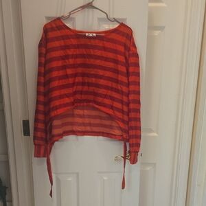 Red Striped Women's Blouse
